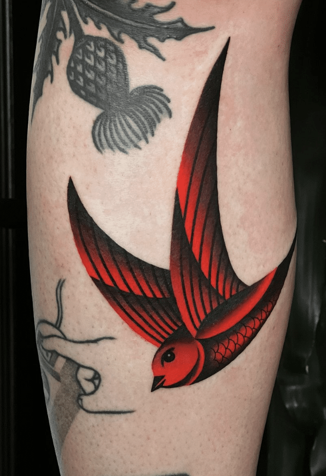 Red Swallow Tattoo