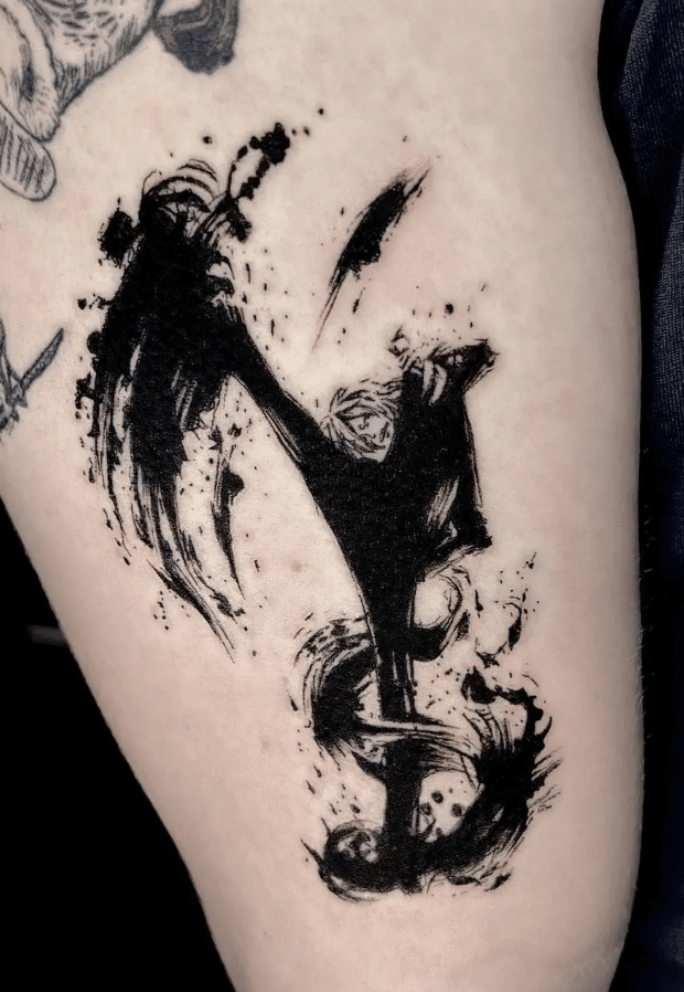 Sanji Brush Stroke Tattoo