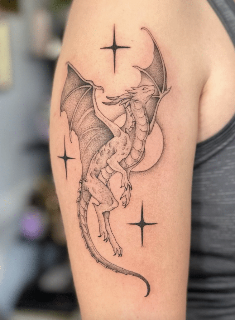 European White Dragon Tattoo