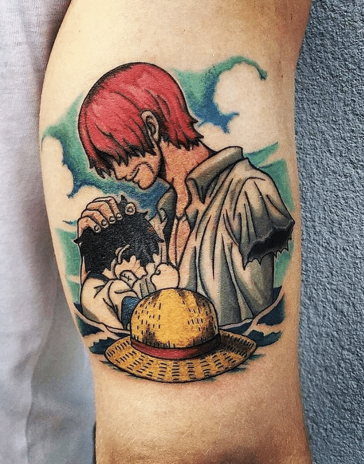 Shanks Saves Luffy Tattoo