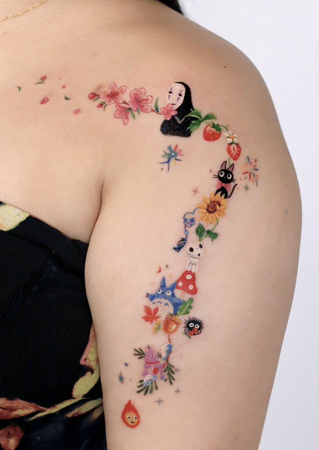 Shoulder Studio Ghibli Tattoo​