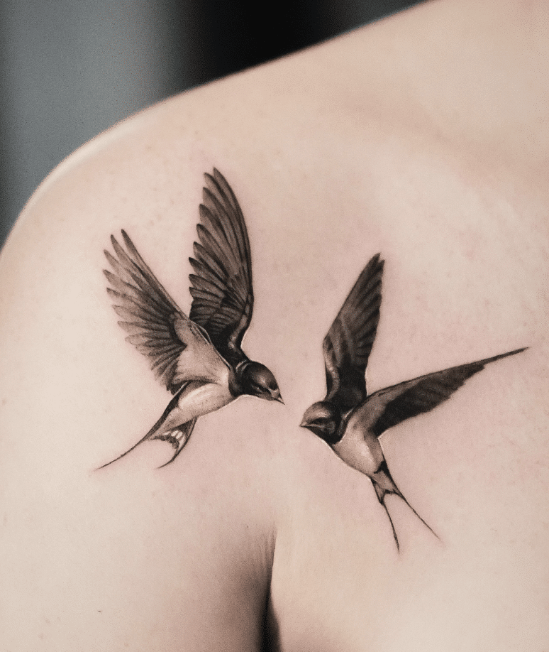 Shoulder Swallow Tattoo