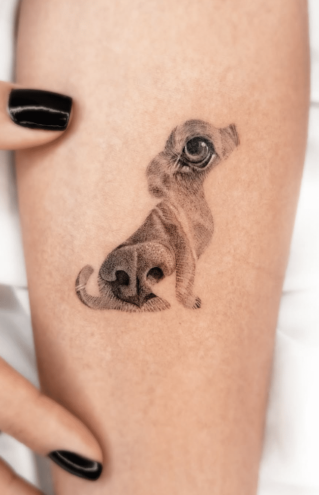 Silhouette Dog Tattoo