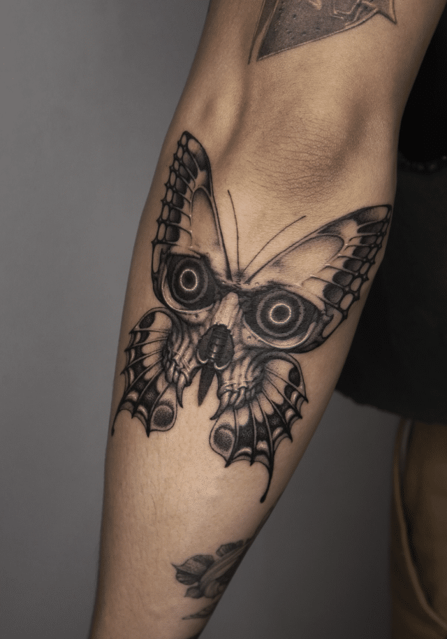 Skull Butterfly Tattoo