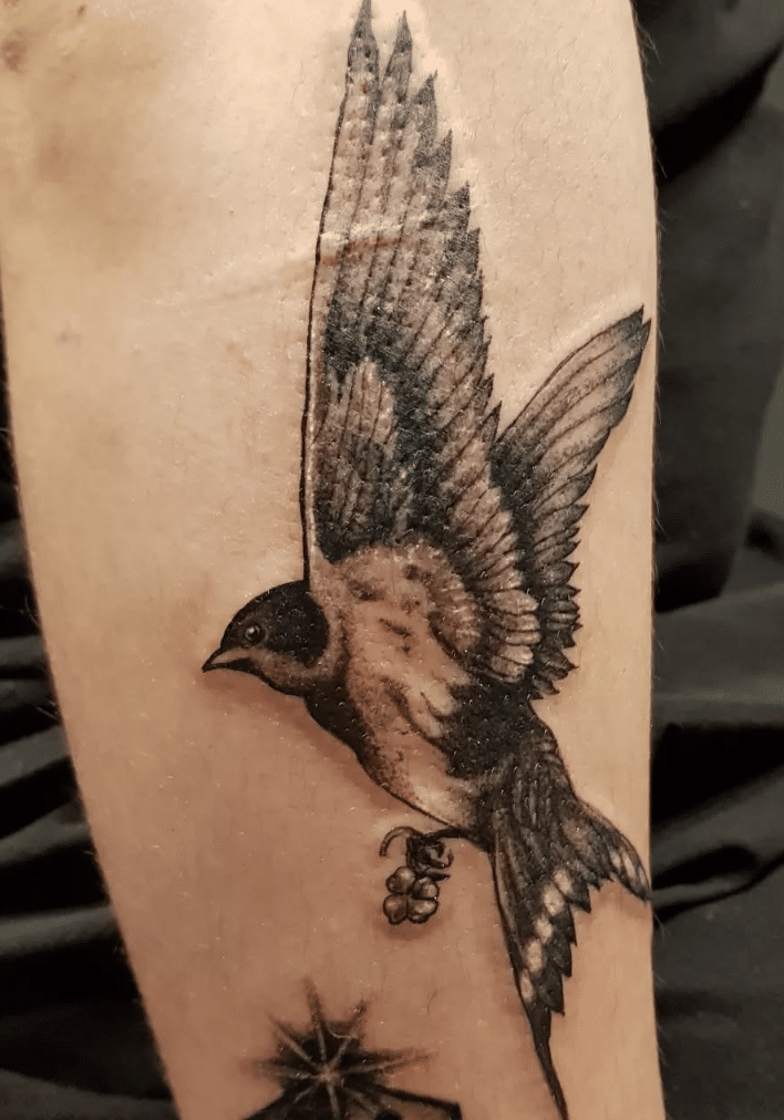 Sparrow And Clover Tattoo