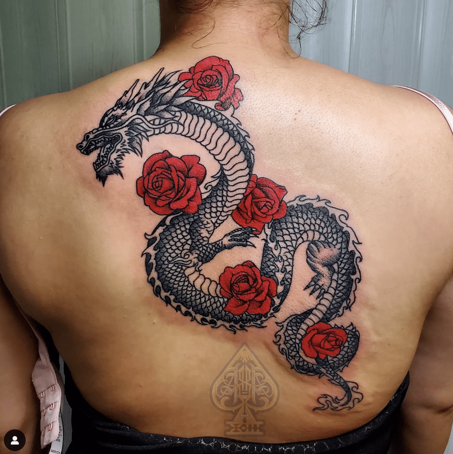 Standard Dragon Rose Tattoo