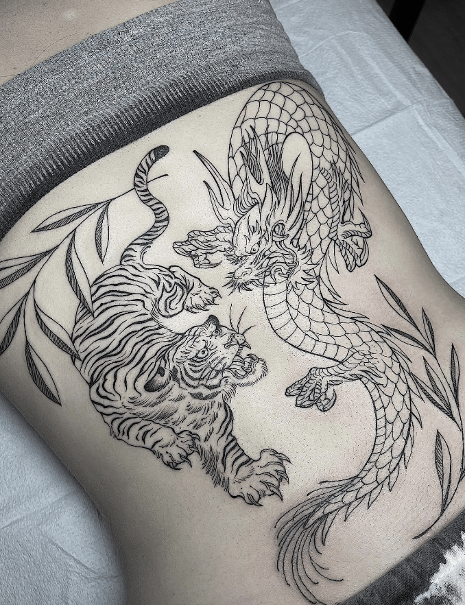 Standard Dragon Tiger Tattoo