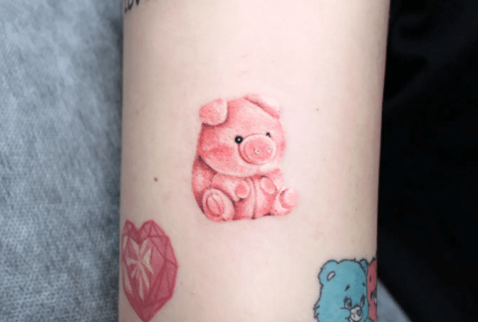 Stuffed Toy Pig Tattoo