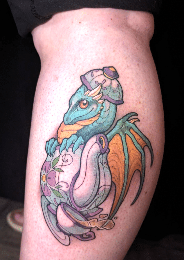 Teapot Green Dragon Tattoo