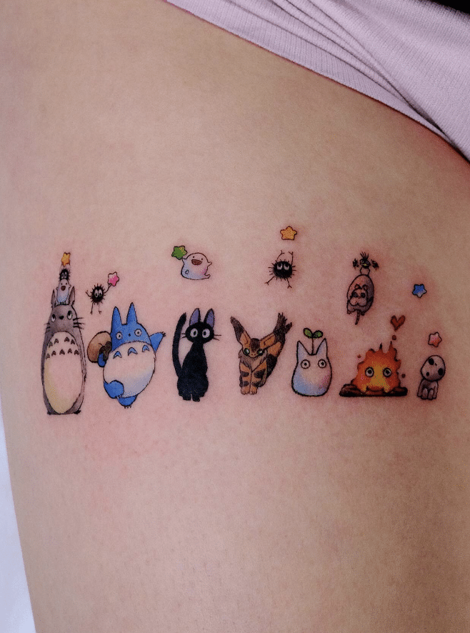 Thigh Tattoo Of Studio Ghibli​