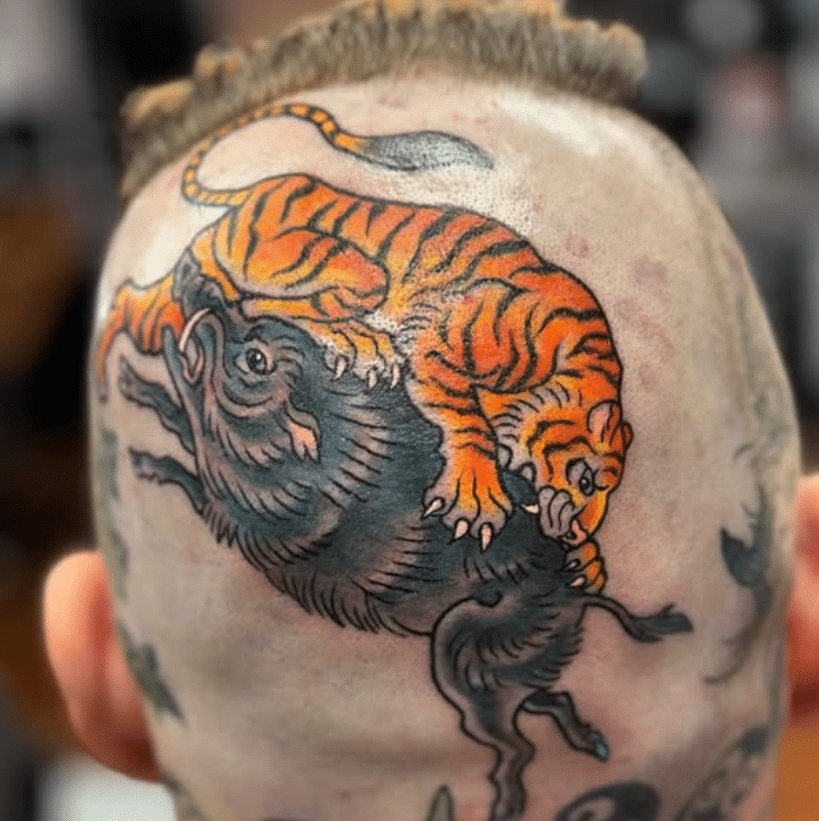 Tiger And Boar Tattoo