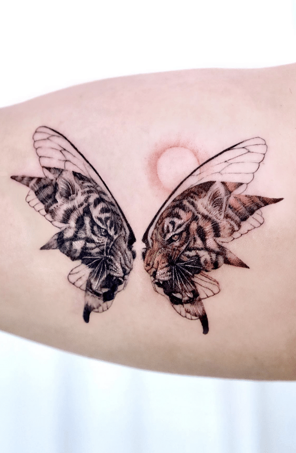 Tiger Butterfly Tattoo