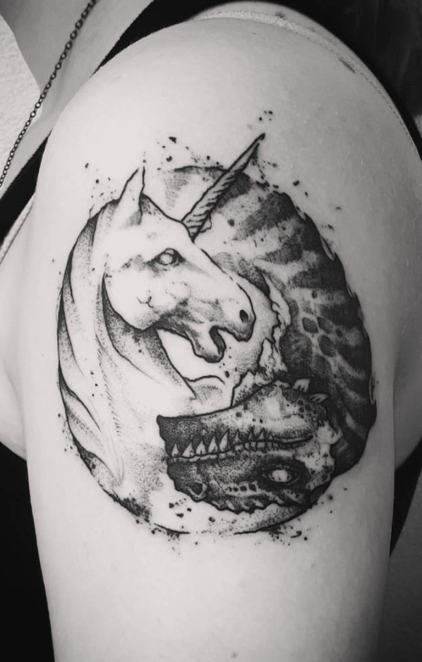 Unicorn Dragon Yin Yang Dragon Tattoo