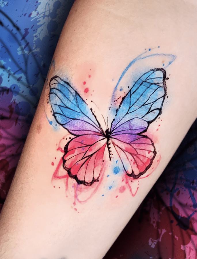 Watercolor Butterfly Tattoo