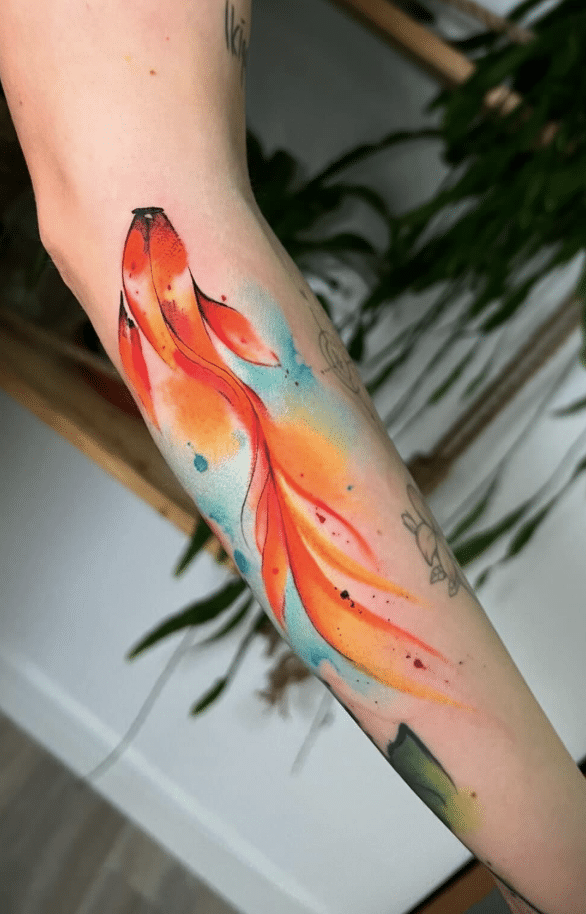 Watercolour Koi Fish Tattoo