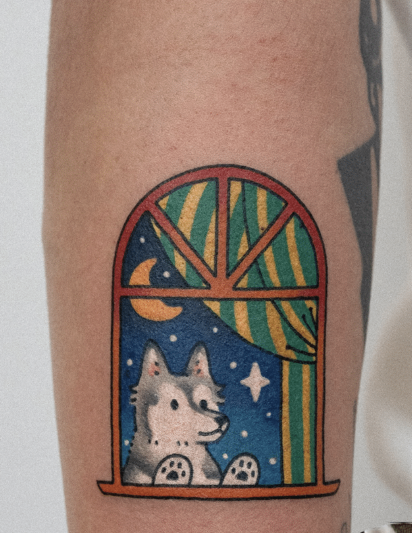 Window Dog Tattoo