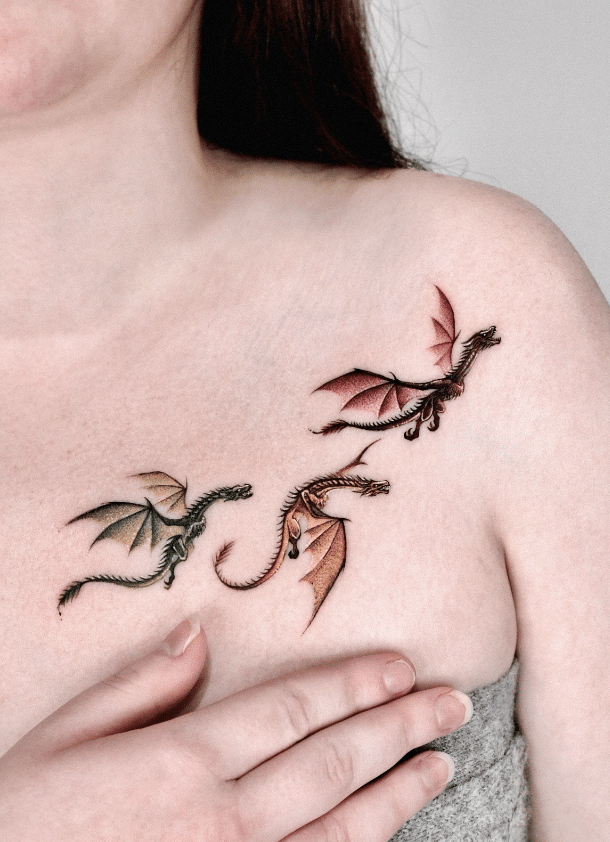 Yellow Dragon Family Tattoo