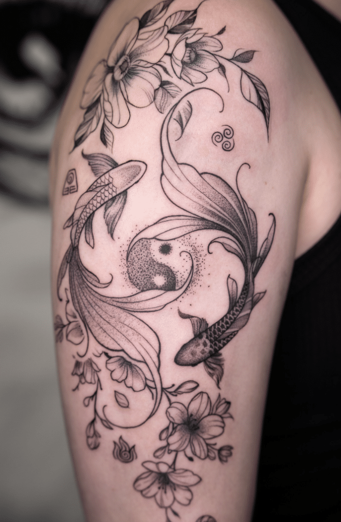 Yin-Yang Koi Fish Tattoo