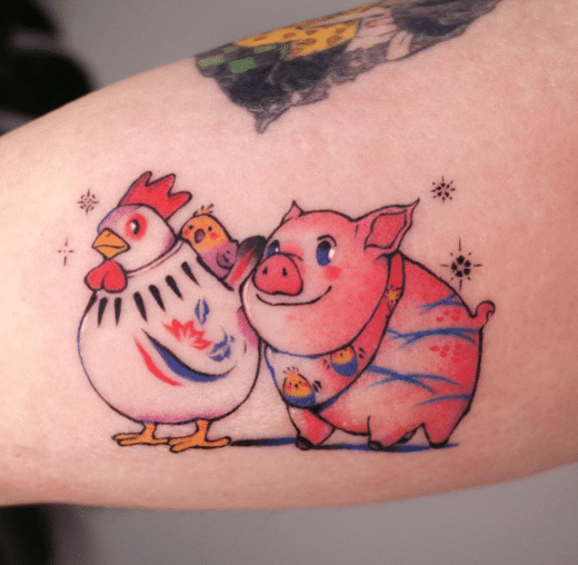 Zodiac Pig Tattoo