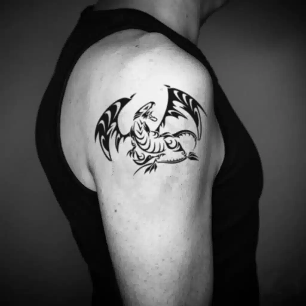 Blue Eyes White Dragon Tribal Tattoo