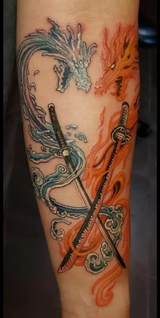 Demon Slayer Nichirn Blade Sword Tattoo